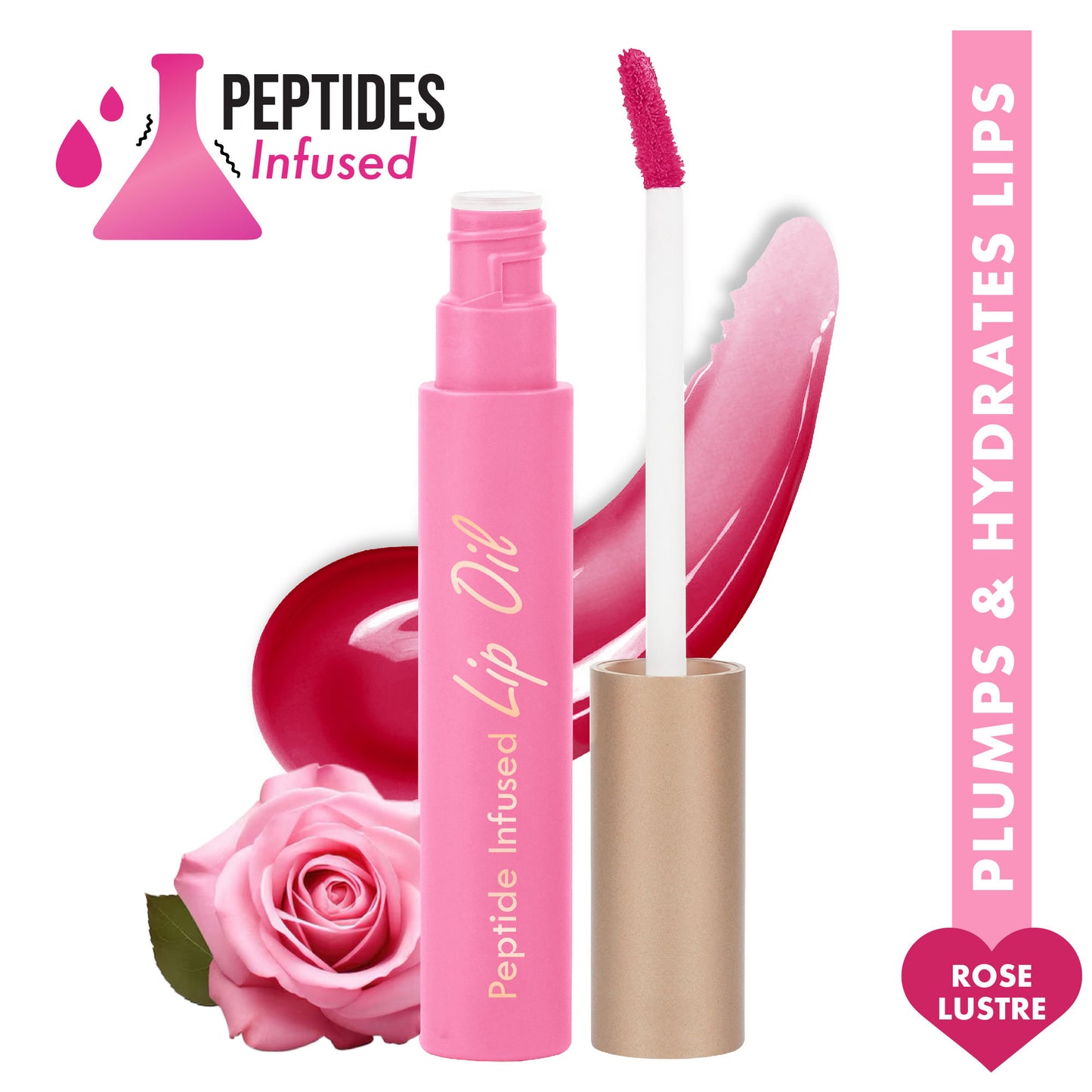 Insight Cosmetics Peptide Infused Lip Oil - Rose Lustre