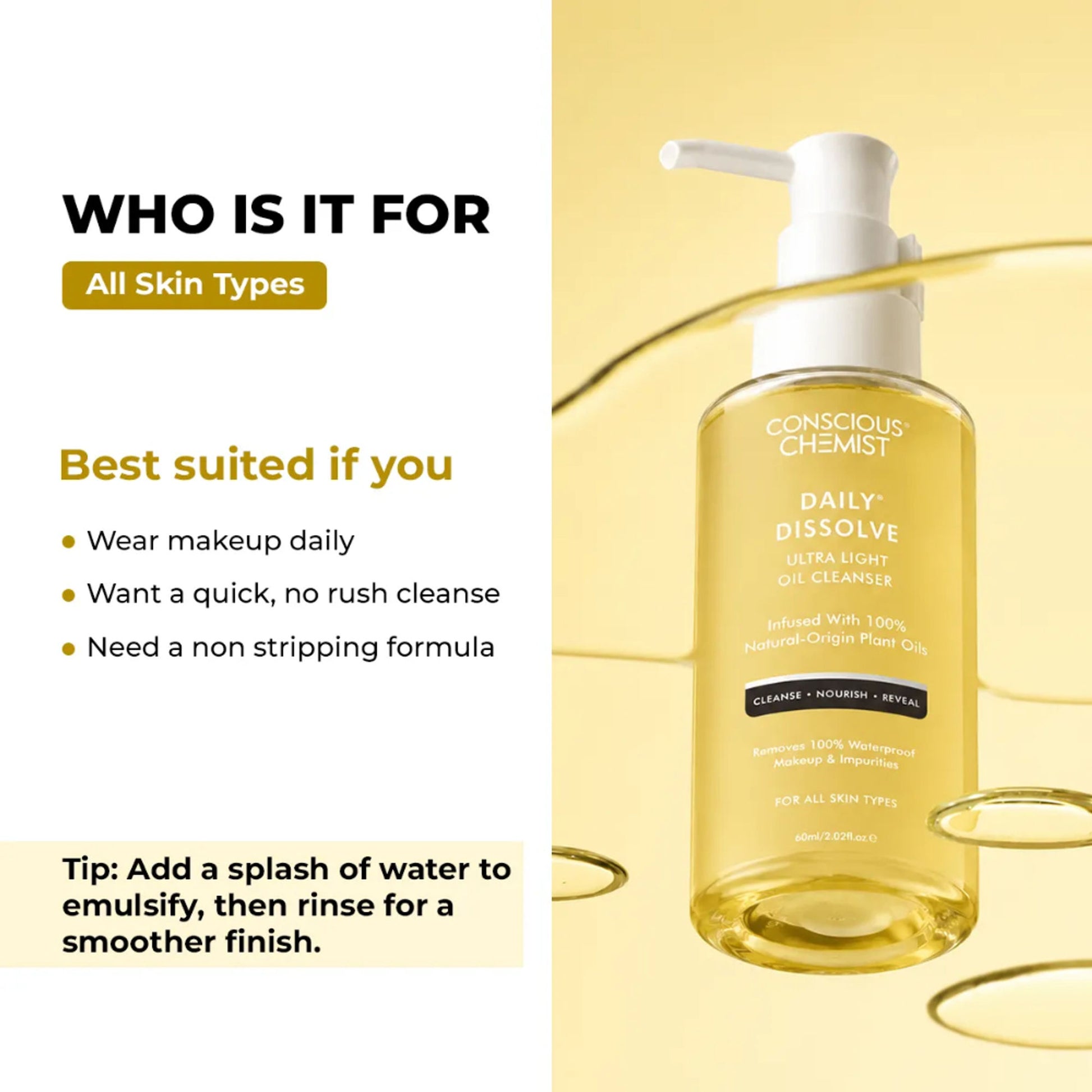 Conscious Chemist Daily Dissolve Ultra Light Oil Cleanser