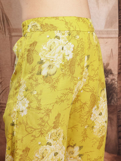 Indyancart SN Women's Floral Print Thread Work Kurta with Salwar & Dupatta