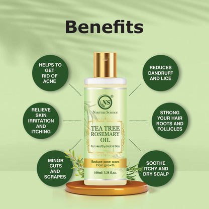 Tea Tree Rosemary Oil for Skin & Hair (For Hair Growth, Healthy Scalp & Dandruff Control)