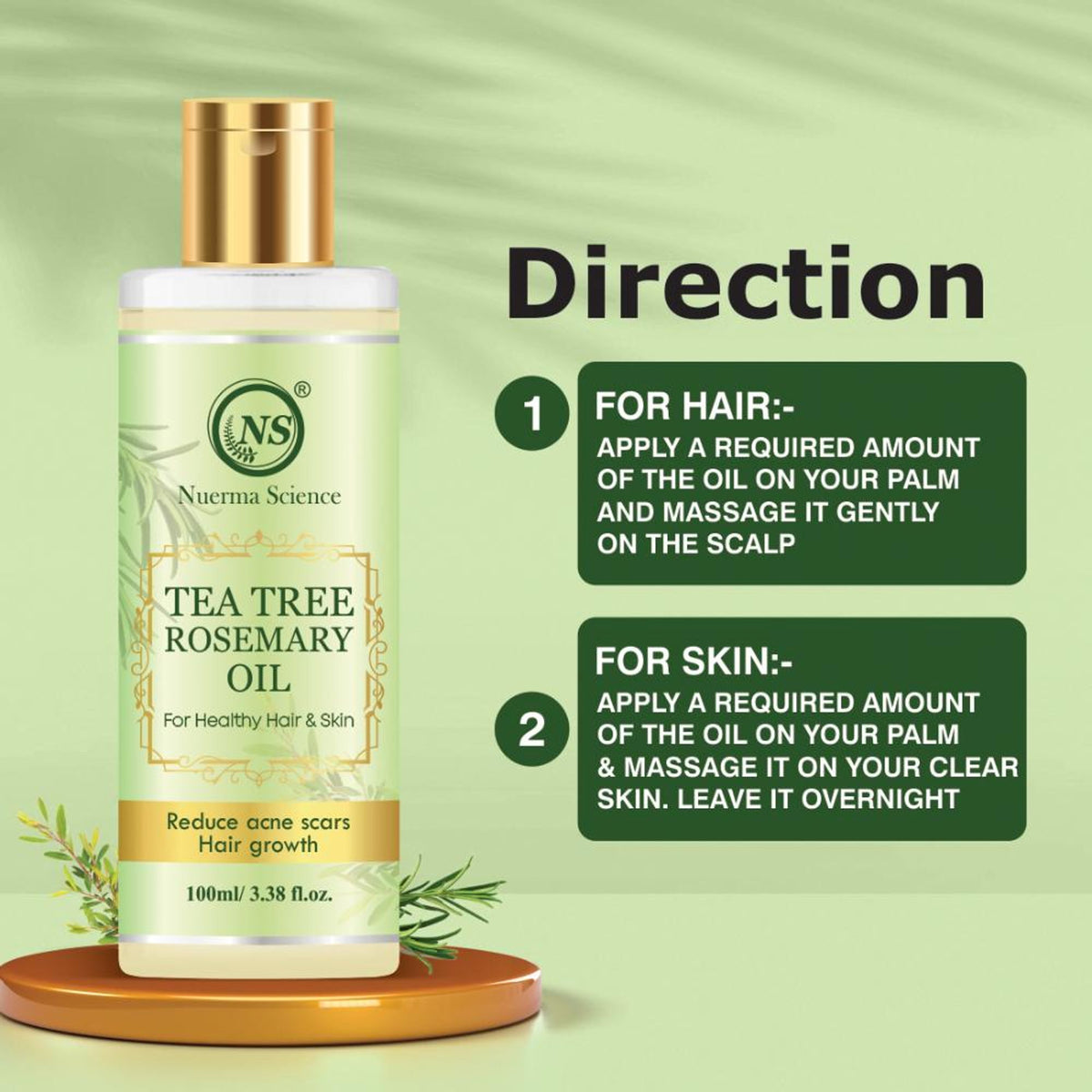 Tea Tree Rosemary Oil for Skin & Hair (For Hair Growth, Healthy Scalp & Dandruff Control)