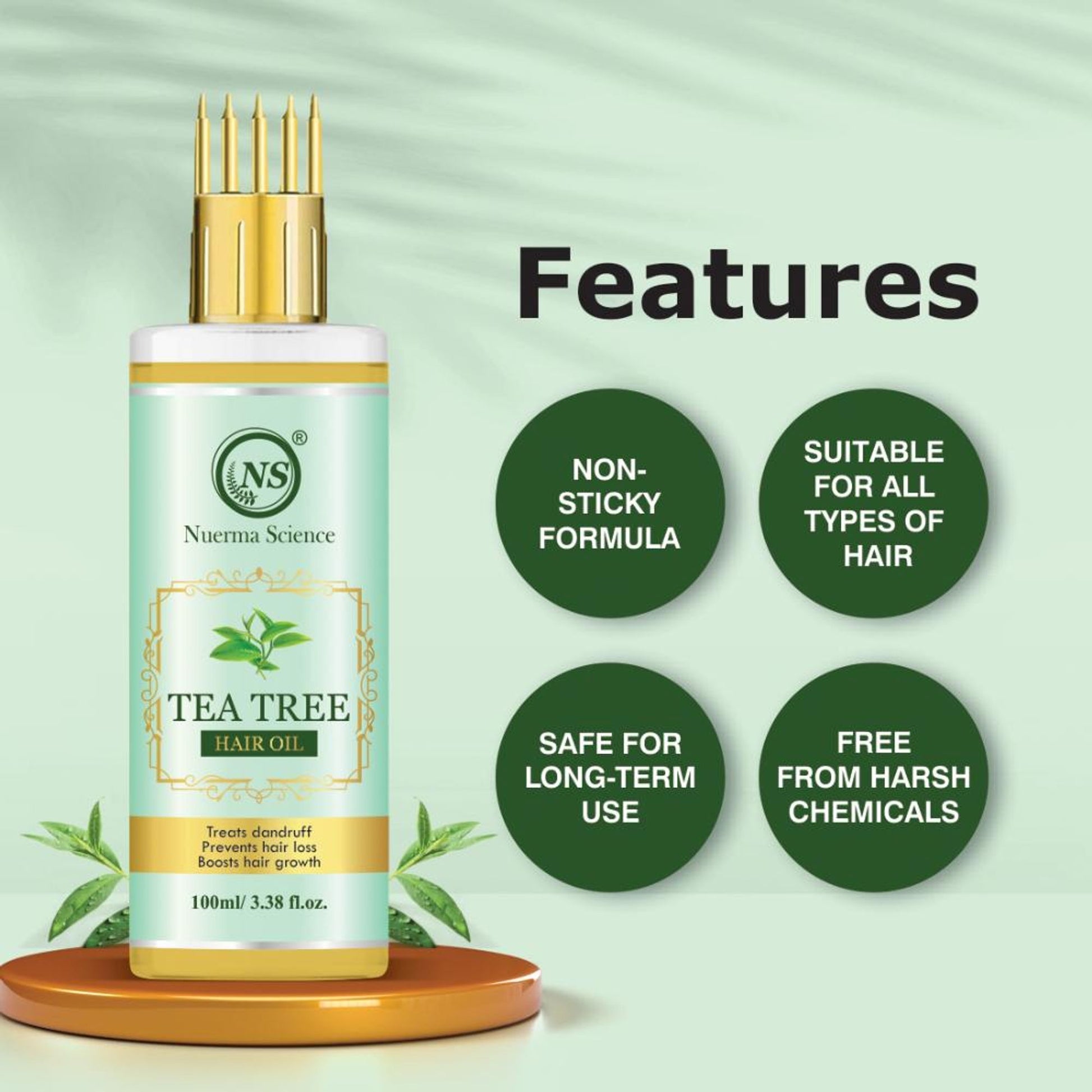 Nuerma Science Tea Tree Hair Oil for Anti Dandruff, Hair Fall Control & Itchiness Control