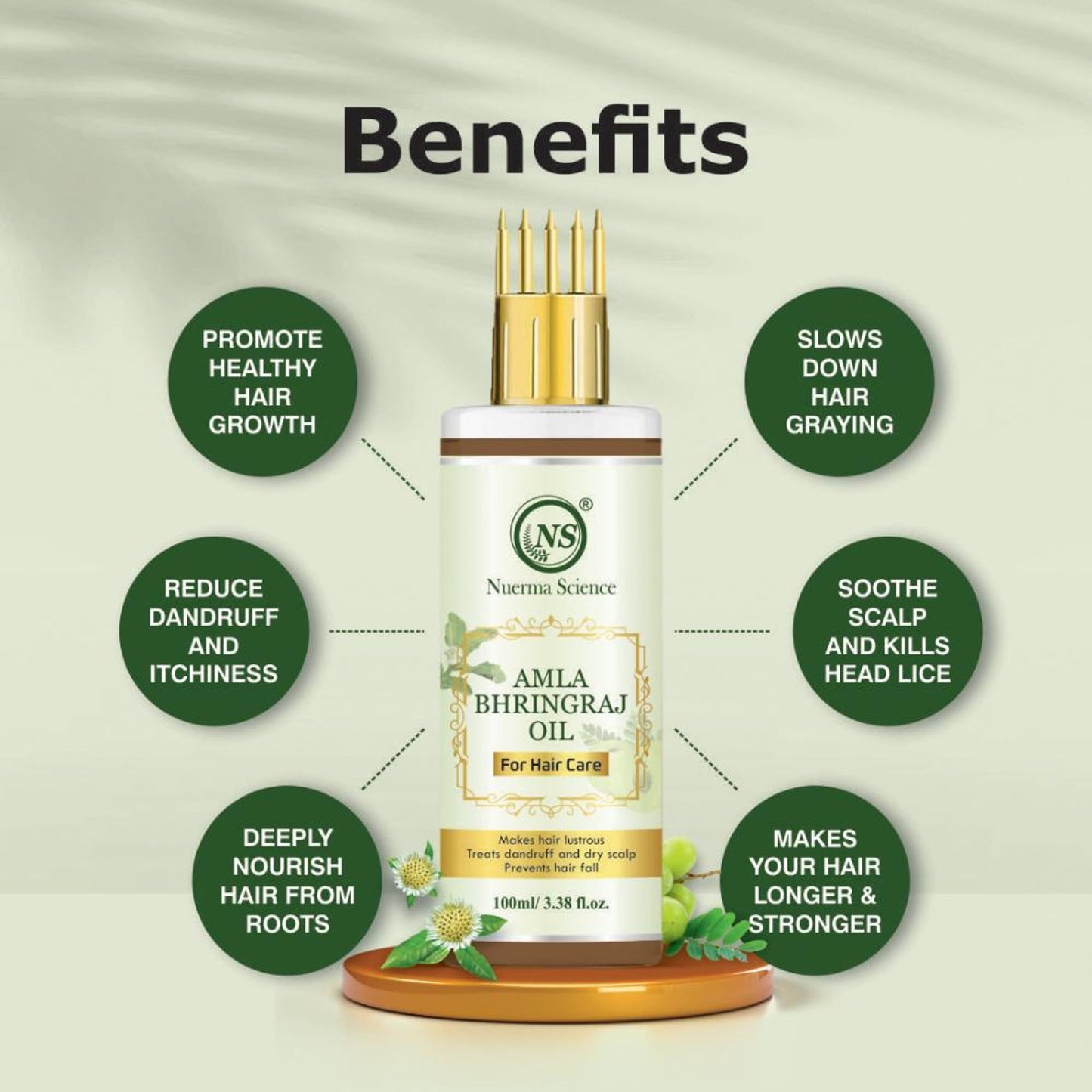 Nuerma Science Amla Bhringraj Hair Oil for Hair Growth, Hair Fall Control & Thicken Hair