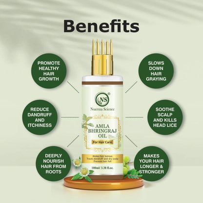 Nuerma Science Amla Bhringraj Hair Oil for Hair Growth, Hair Fall Control & Thicken Hair