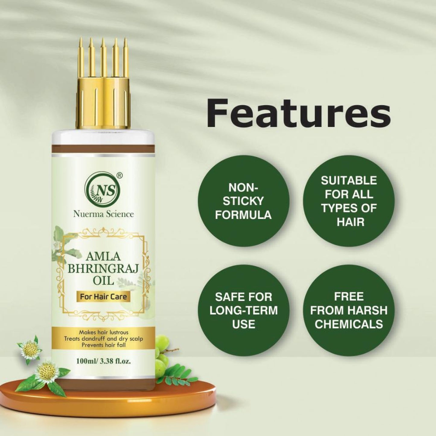 Nuerma Science Amla Bhringraj Hair Oil for Hair Growth, Hair Fall Control & Thicken Hair