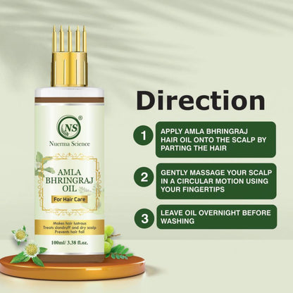 Nuerma Science Amla Bhringraj Hair Oil for Hair Growth, Hair Fall Control & Thicken Hair