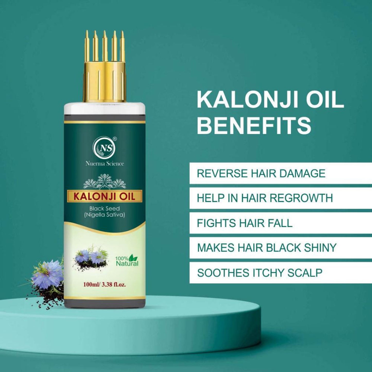 Nuerma Science Kalonji Oil (Black Seed) for Hair Fall Control, Hair Growth & Improve Skin