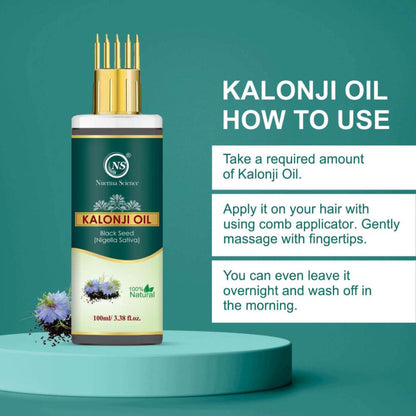 Nuerma Science Kalonji Oil (Black Seed) for Hair Fall Control, Hair Growth & Improve Skin