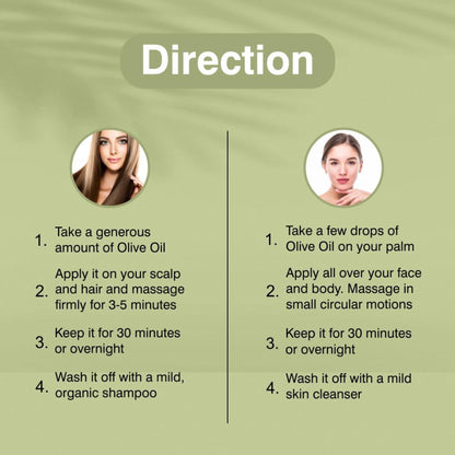 Nuerma Science Olive Oil for Skin & Hair (For Moisturize Dry Lips, Hair, Skin & Massage)