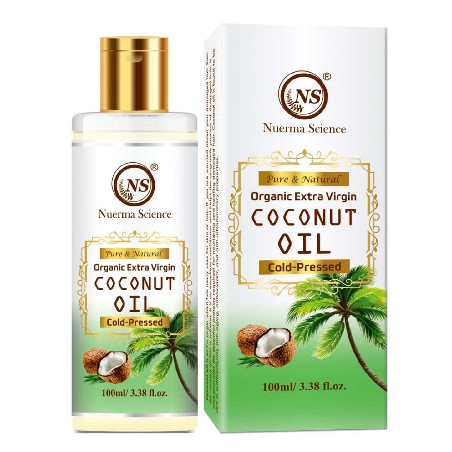 Nuerma Science Extra Virgin Coconut Oil (for Frizzy Hair, Rough Skin, Wrinkle Reduction)