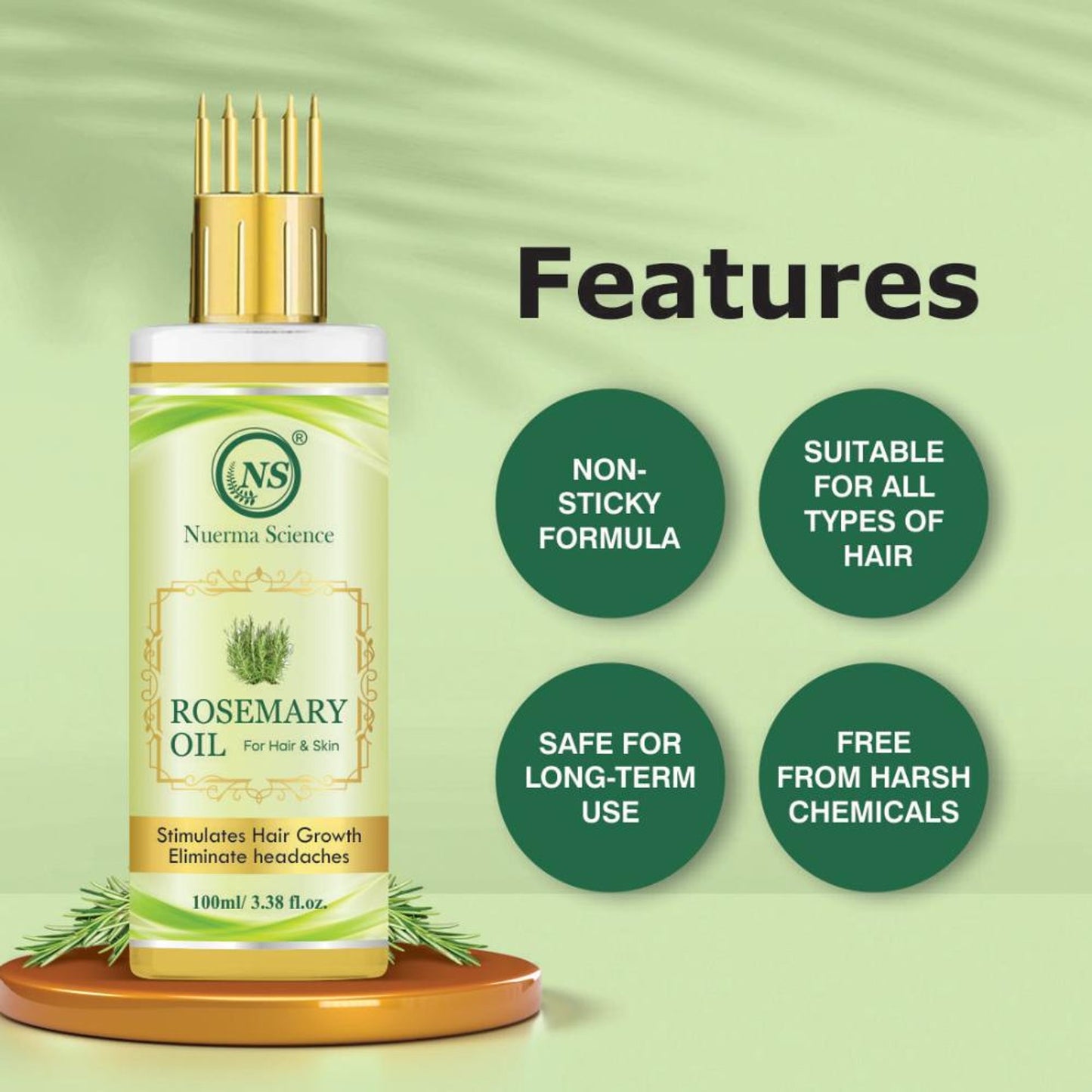 Nuerma Science Rosemary Oil for Skin & Hair (for Hair Growth & Collagen Boosting)