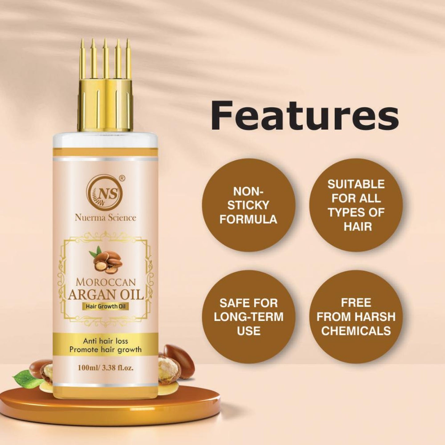 Nuerma Science Argan Hair Oil For Hair Growth, Hair Fall Control & Thicken Hair