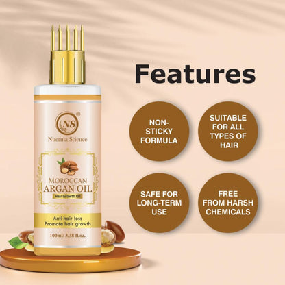 Nuerma Science Argan Hair Oil For Hair Growth, Hair Fall Control & Thicken Hair