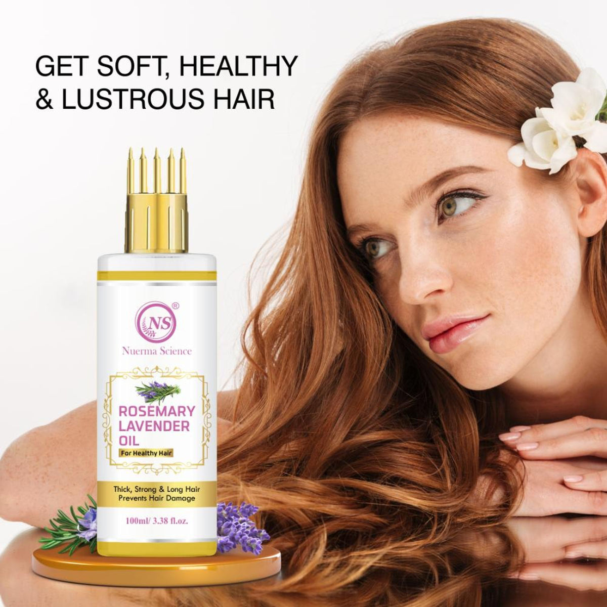 Nuerma Science Rosemary Lavender Hair Oil for Thicker & Longer Hair & Prevent Hair Damage