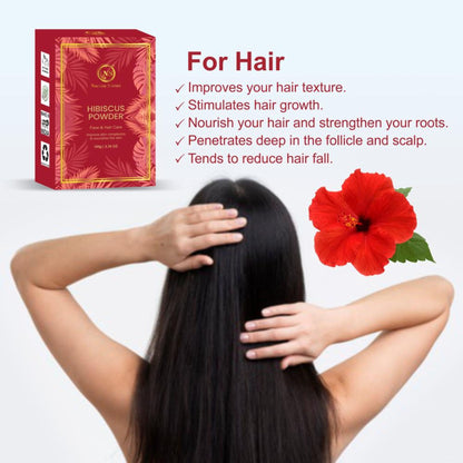 Nuerma Science Hibiscus Powder for Hair Growth, Hair Fall Control, Black Hair & Anti-Ageing