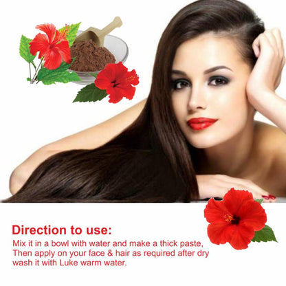 Nuerma Science Hibiscus Powder for Hair Growth, Hair Fall Control, Black Hair & Anti-Ageing