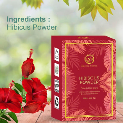 Nuerma Science Hibiscus Powder for Hair Growth, Hair Fall Control, Black Hair & Anti-Ageing