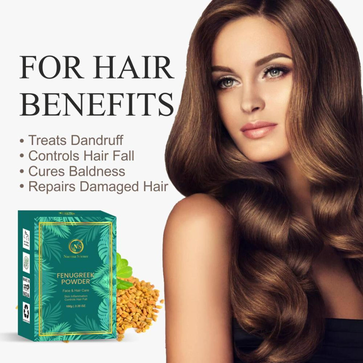 Nuerma Science Fenugreek Powder Face & Hair Care Skin Inflammation Controls Hair Fall