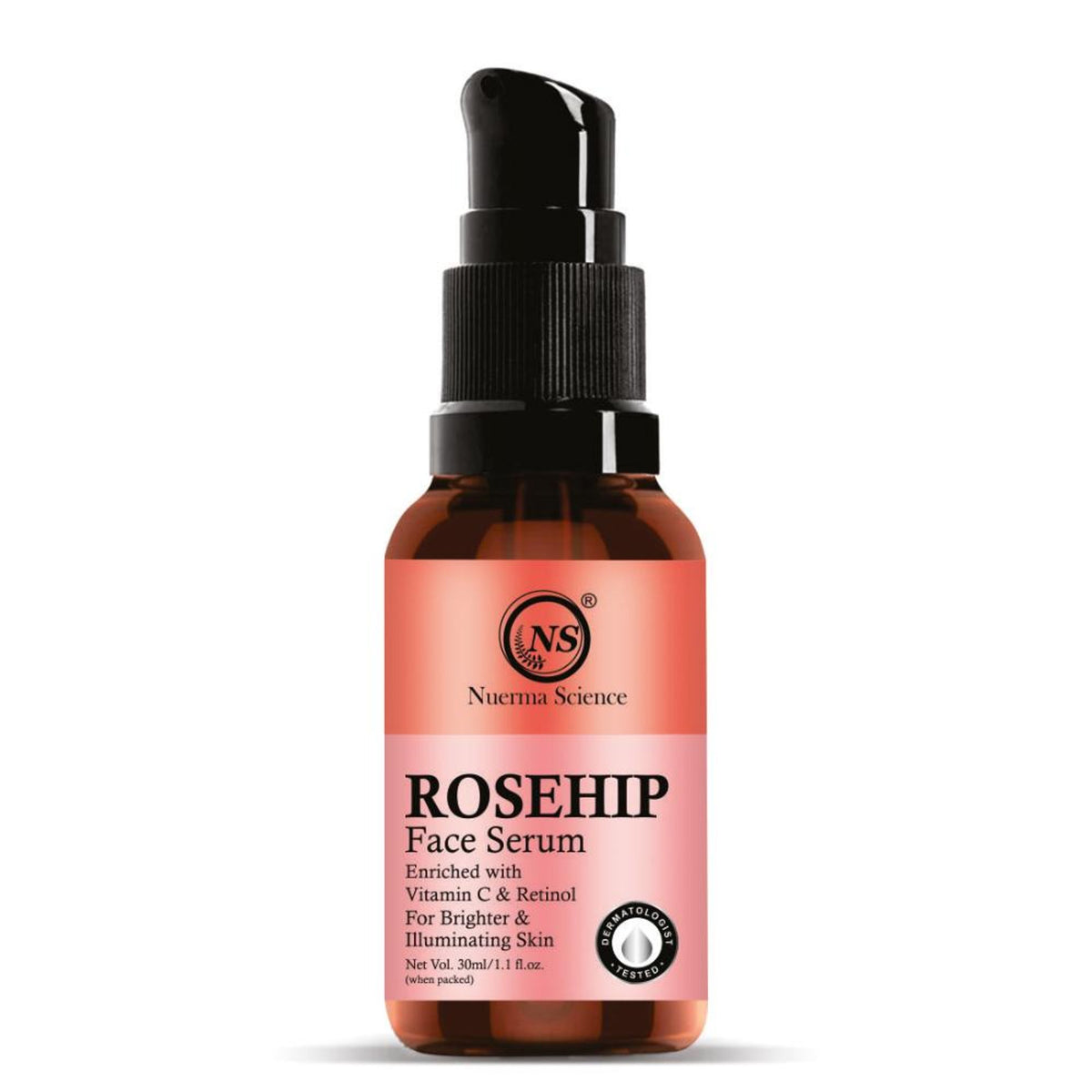 Nuerma Science 15% Rosehip Face Serum enriched Vitamin C & Retinol for Illuminating Skin
