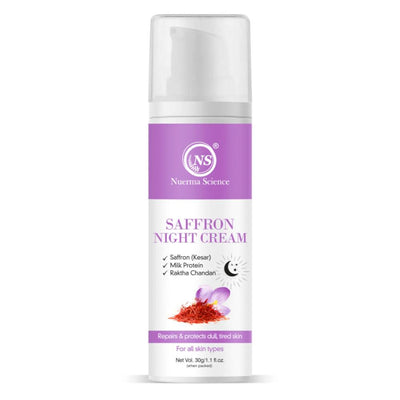 Nuerma Science Saffron Night Cream with Milk Protein, Rakhta Chandan for Repair Dull Skin
