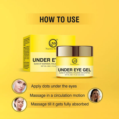 Nuerma Science Under Eye Gel enriched Hyaluronic Acid for Removing Dark Circles and Puffy Eyes