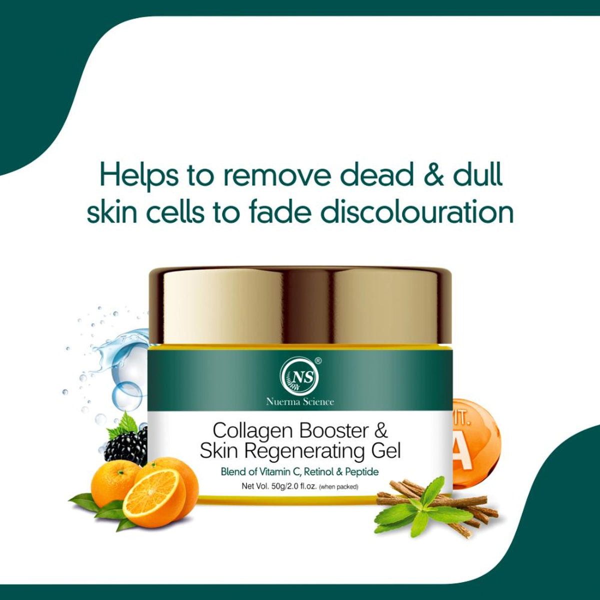 Nuerma Science Collagen Booster & Skin Regenerating Gel with Vitamin C, Retinol & Peptide