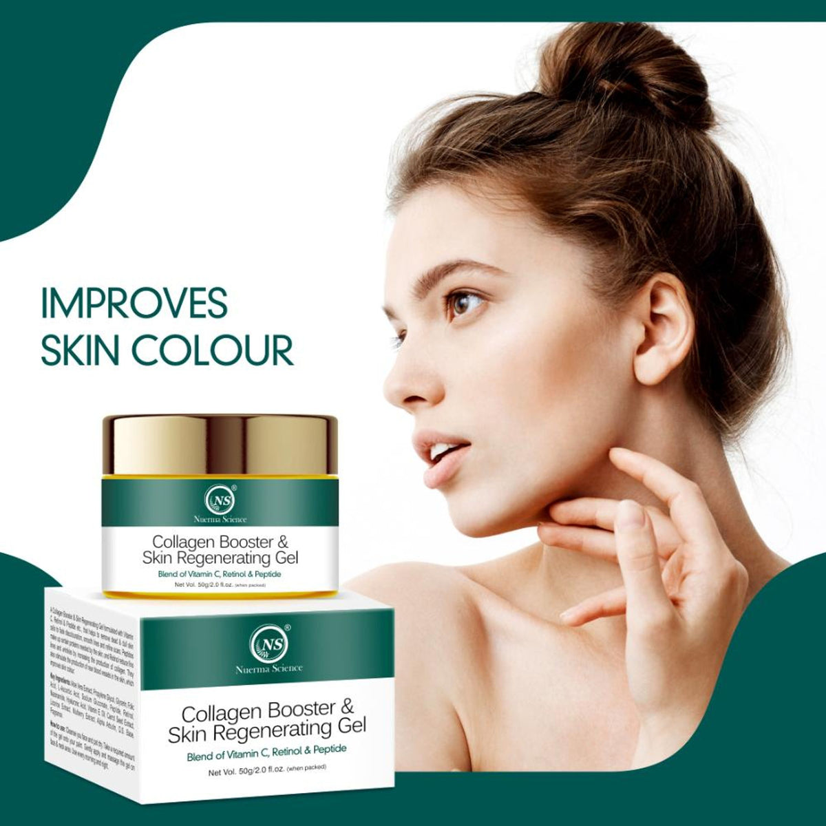 Nuerma Science Collagen Booster & Skin Regenerating Gel with Vitamin C, Retinol & Peptide