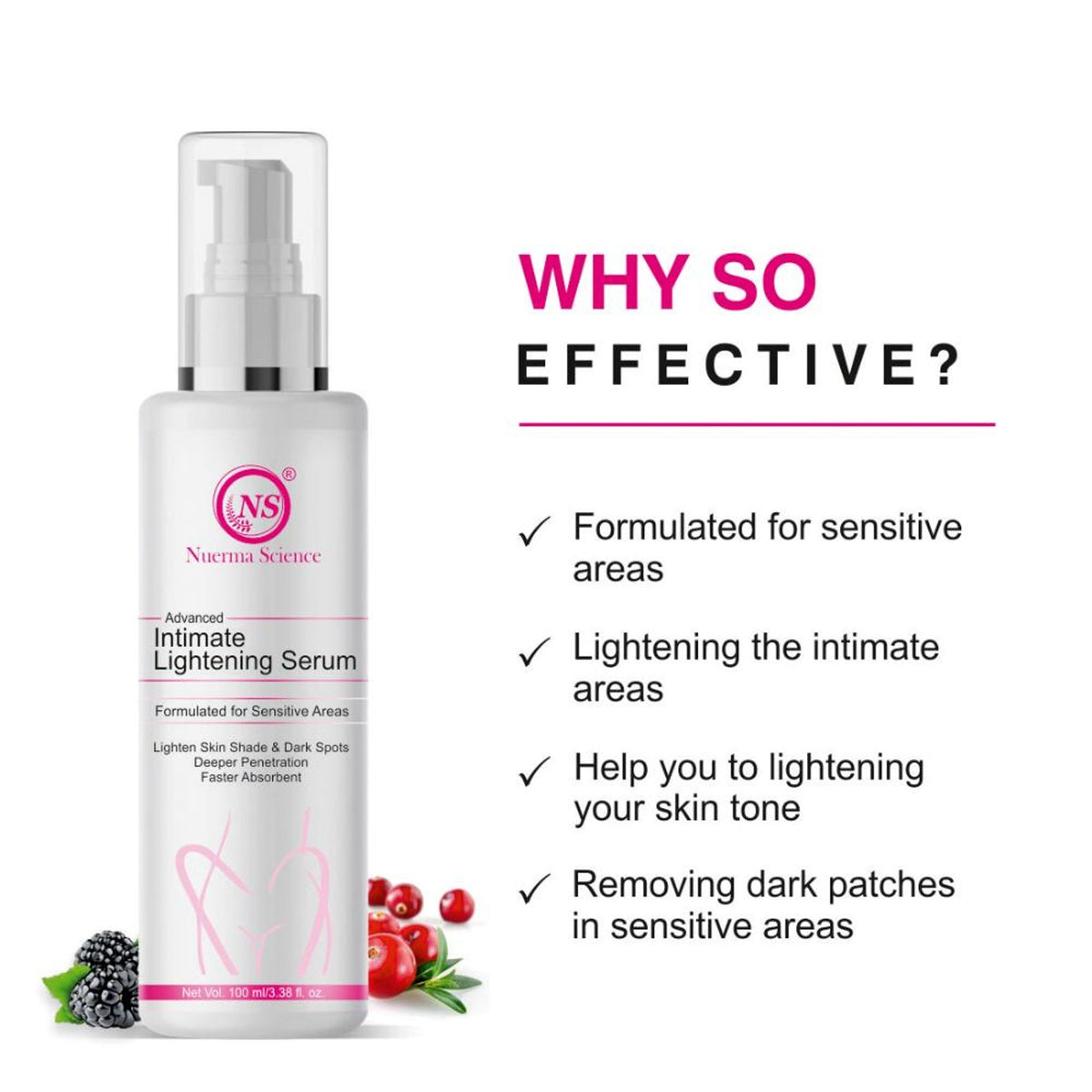 Nuerma Science Intimate Area Lightening Serum for Men & Women with Alpha Arbutin & Licorice
