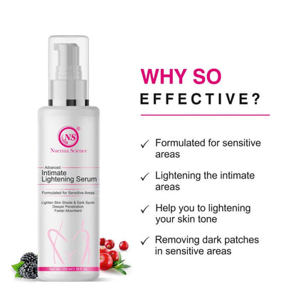Nuerma Science Intimate Area Lightening Serum for Men & Women with Alpha Arbutin & Licorice