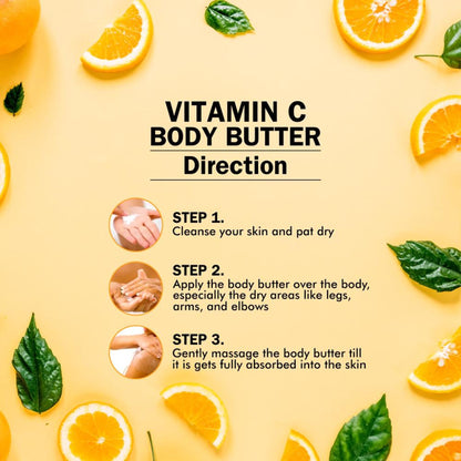 Nuerma Science Vitamin C Body Butter Cream with Butters & Vitamin C for Buttery Skin Tone