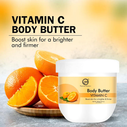Nuerma Science Vitamin C Body Butter Cream with Butters & Vitamin C for Buttery Skin Tone