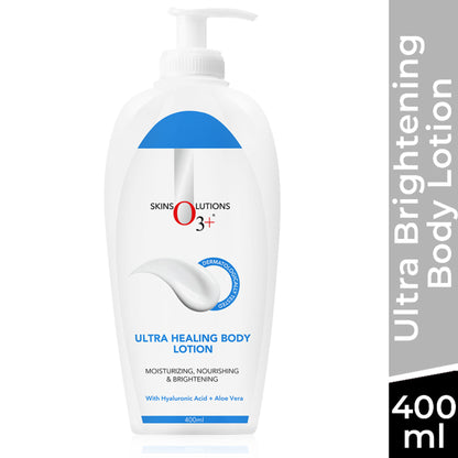 O3+ Ultra Healing Brightening Body Lotion Moisturiser With Hyaluronic Acid & Aloe Vera