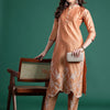 Dhiyona IE Floral Embroidered Thread Work Pure Cotton Kurta with Trousers