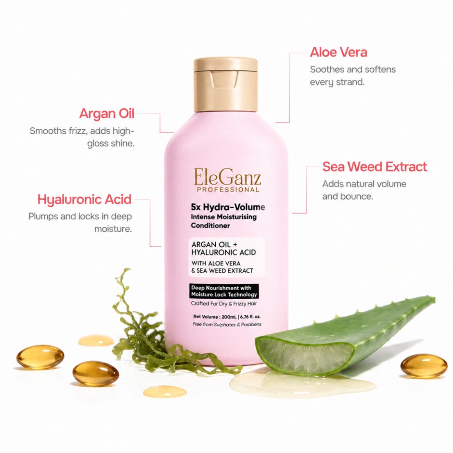 Eleganz Professional Ultra Hydrating Conditioner for Dry & Frizzy Hair