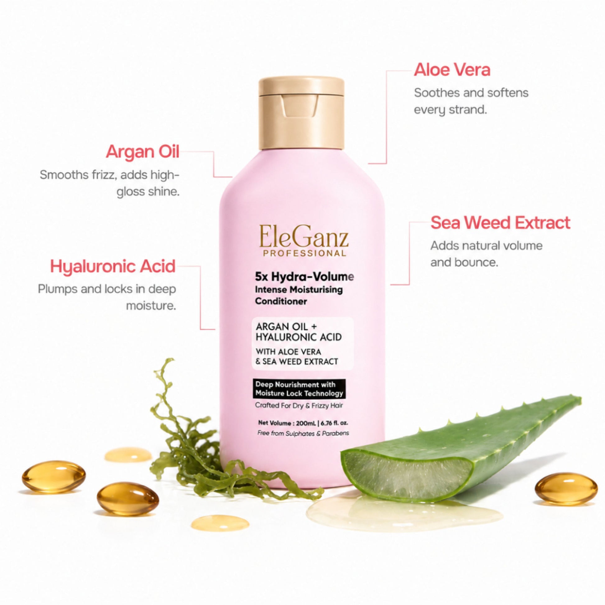 Eleganz Professional Ultra Hydrating Conditioner for Dry & Frizzy Hair