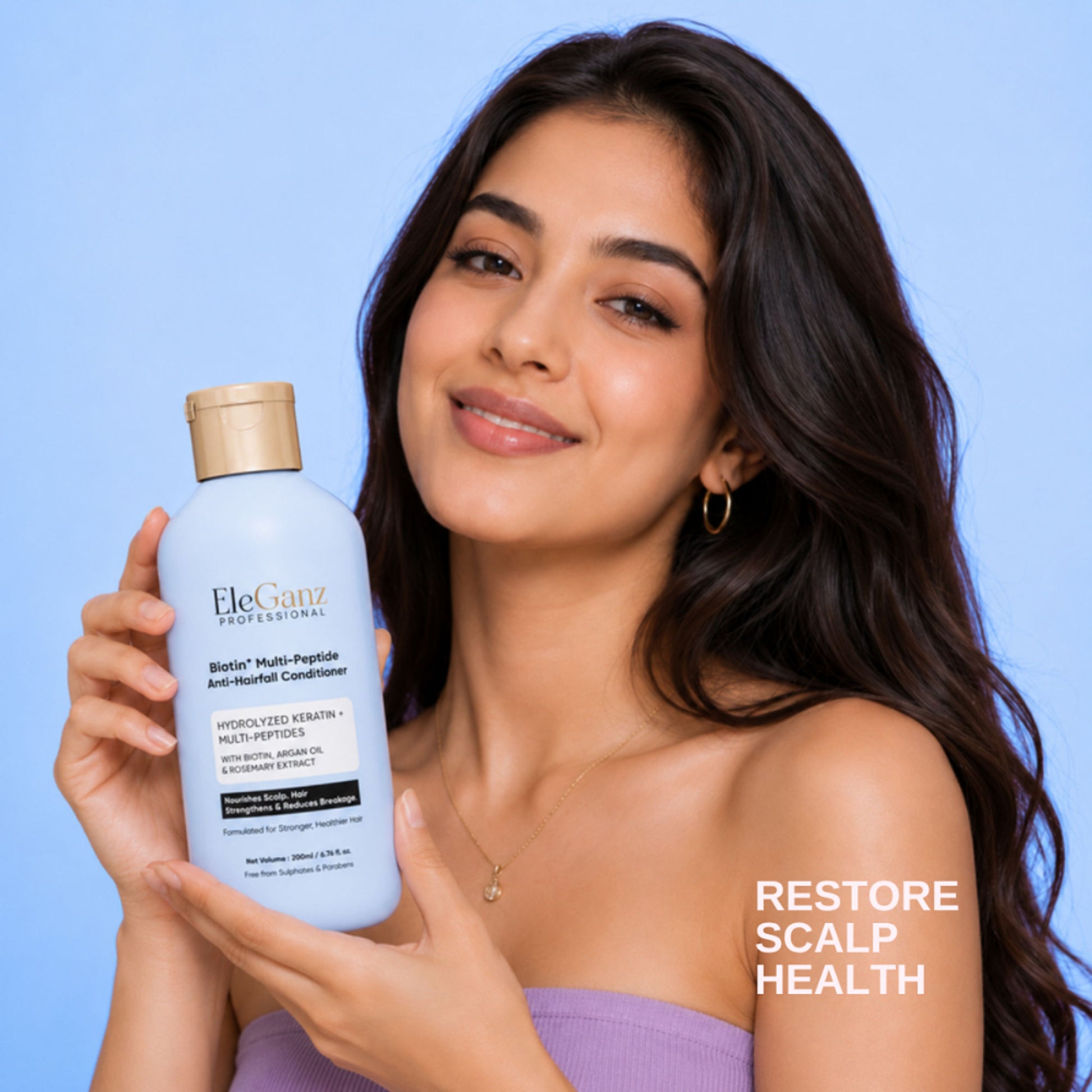 Eleganz Professional Multi-Peptide AntiHairfall Conditioner with Rosemary reduces Hairfall