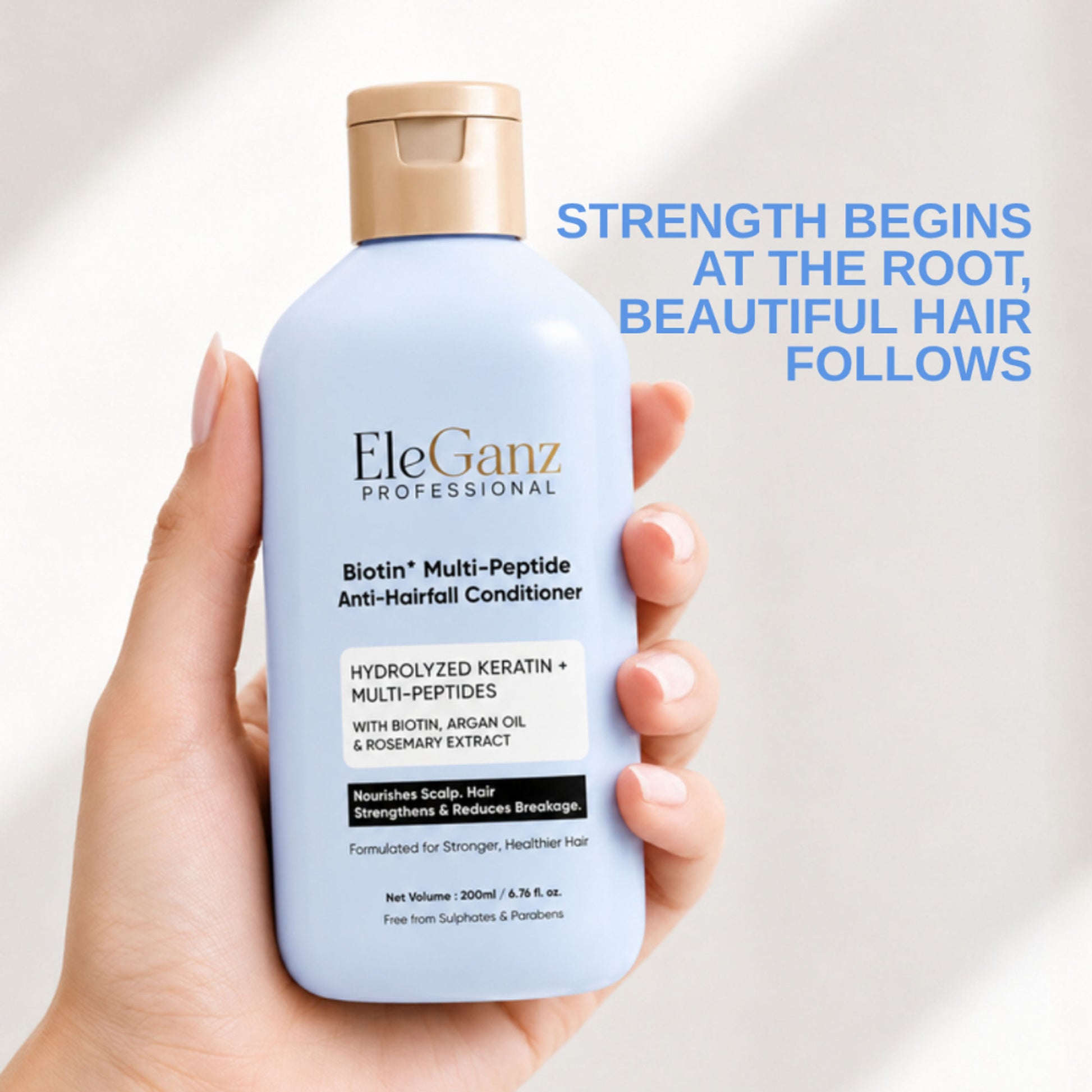 Eleganz Professional Multi-Peptide AntiHairfall Conditioner with Rosemary reduces Hairfall