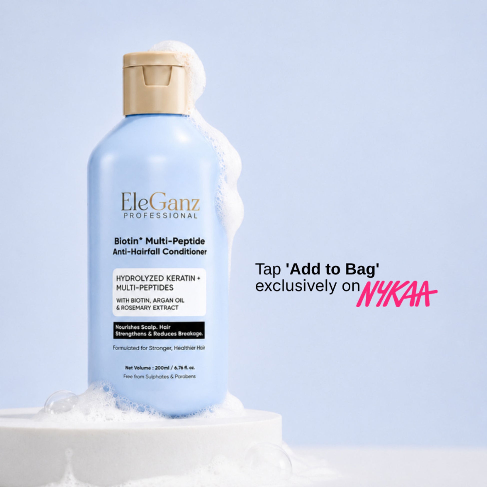Eleganz Professional Multi-Peptide AntiHairfall Conditioner with Rosemary reduces Hairfall