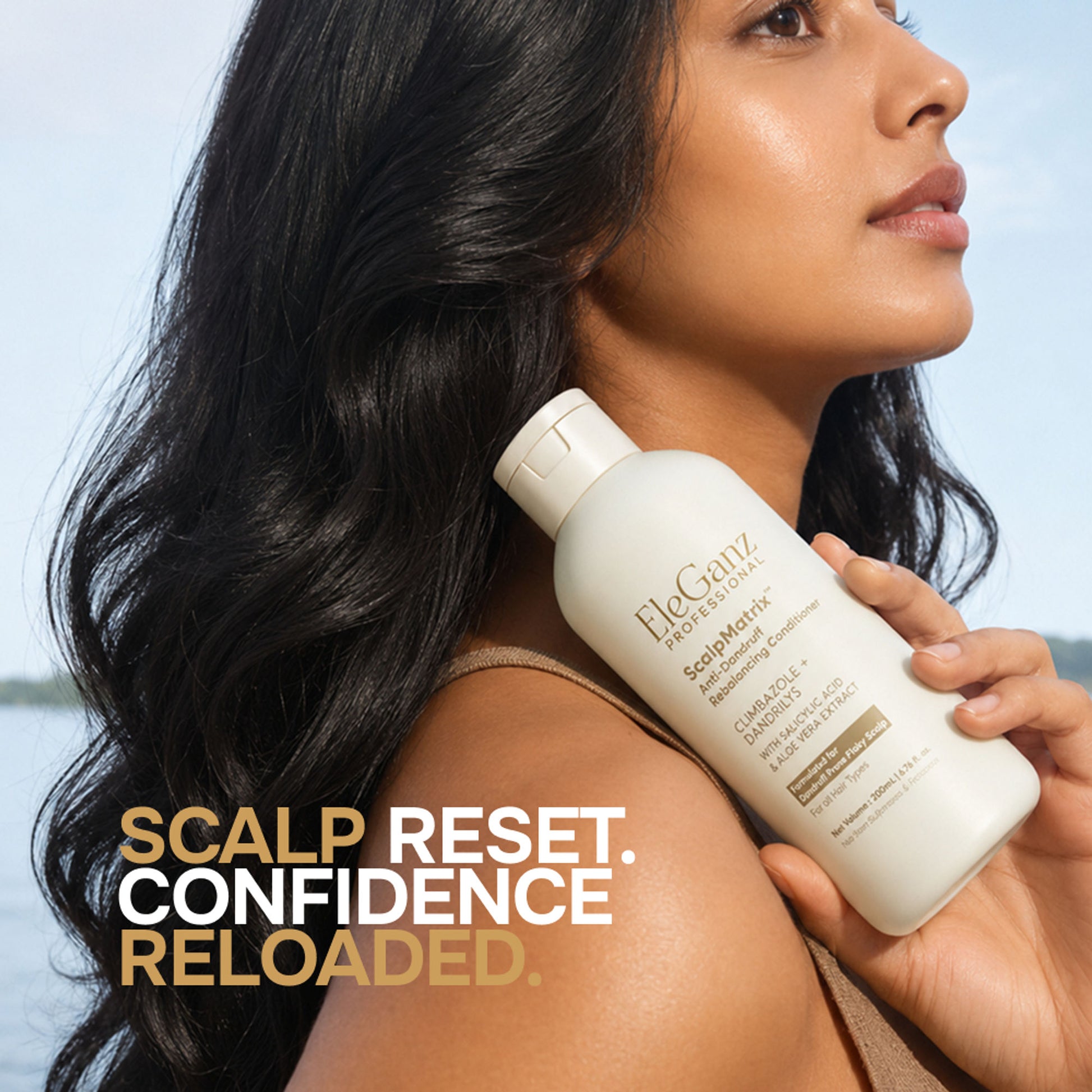 Eleganz Professional Anti-Dandruff Conditioner with Rosemary & Biotin, Moisturizes & Reduces Frizz