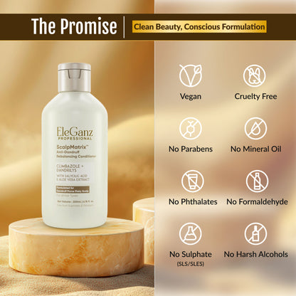 Eleganz Professional Anti-Dandruff Conditioner with Rosemary & Biotin, Moisturizes & Reduces Frizz