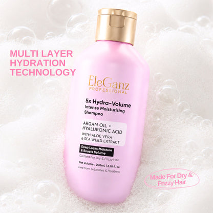 Eleganz Professional Hyaluron Moisture Anti-frizz Shampoo with Hyaluronic Acid For 72 HR Frizzy Hair