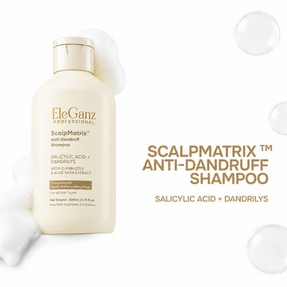 Eleganz Professional AHA BHA Anti Dandruff Shampoo-Reduces Flakes & Itchiness100% Dandruff Reduction