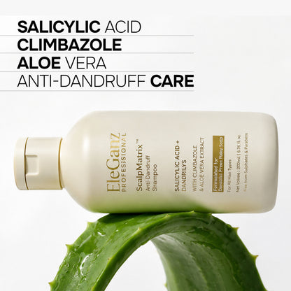 Eleganz Professional AHA BHA Anti Dandruff Shampoo-Reduces Flakes & Itchiness100% Dandruff Reduction