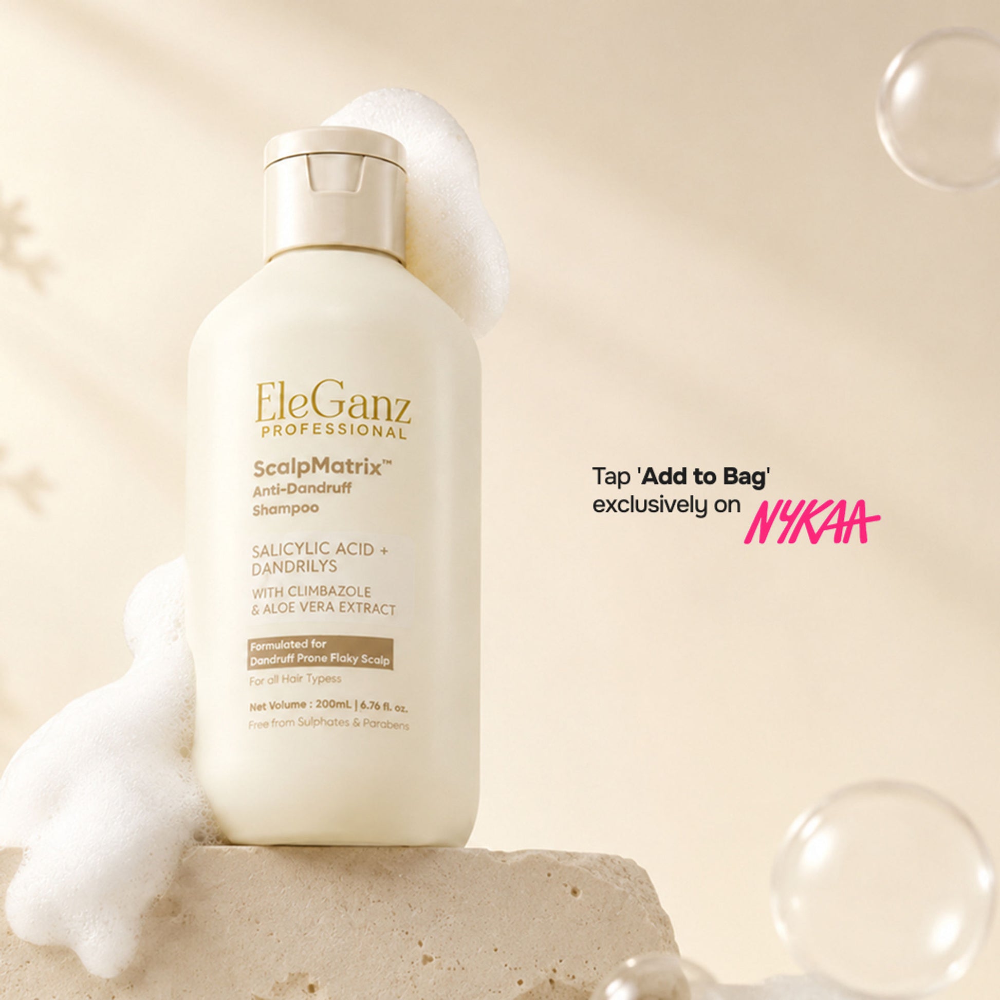 Eleganz Professional AHA BHA Anti Dandruff Shampoo-Reduces Flakes & Itchiness100% Dandruff Reduction