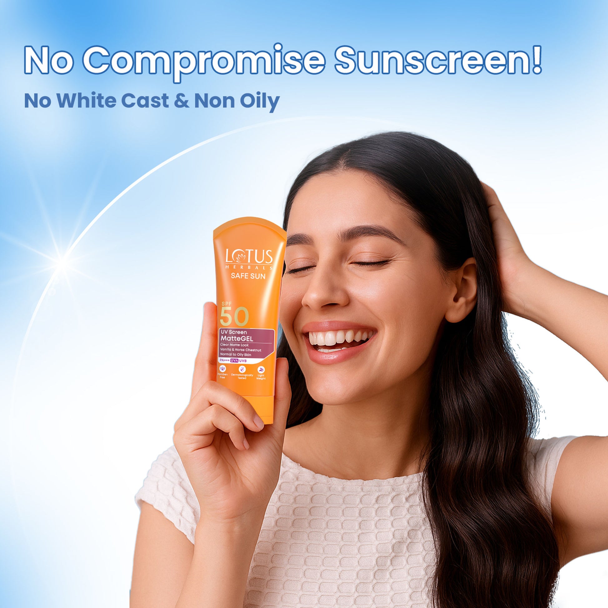 Lotus Herbals SafeSun UV Screen Matte Gel Sunscreen SPF 50 PA+++ With Lightweight And No WhiteCast