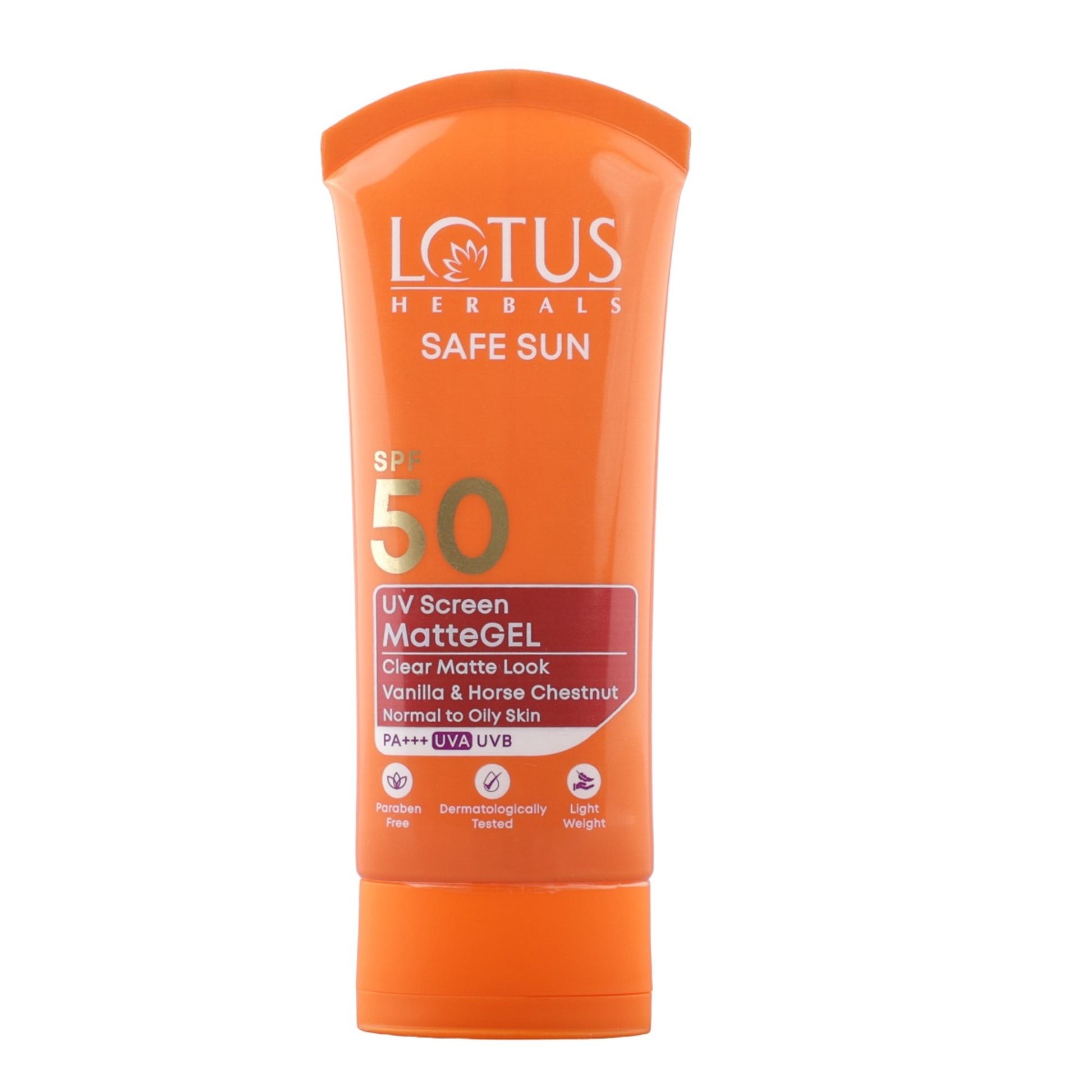 Lotus Herbals SafeSun UV Screen Matte Gel Sunscreen SPF 50 PA+++ With Lightweight And No WhiteCast