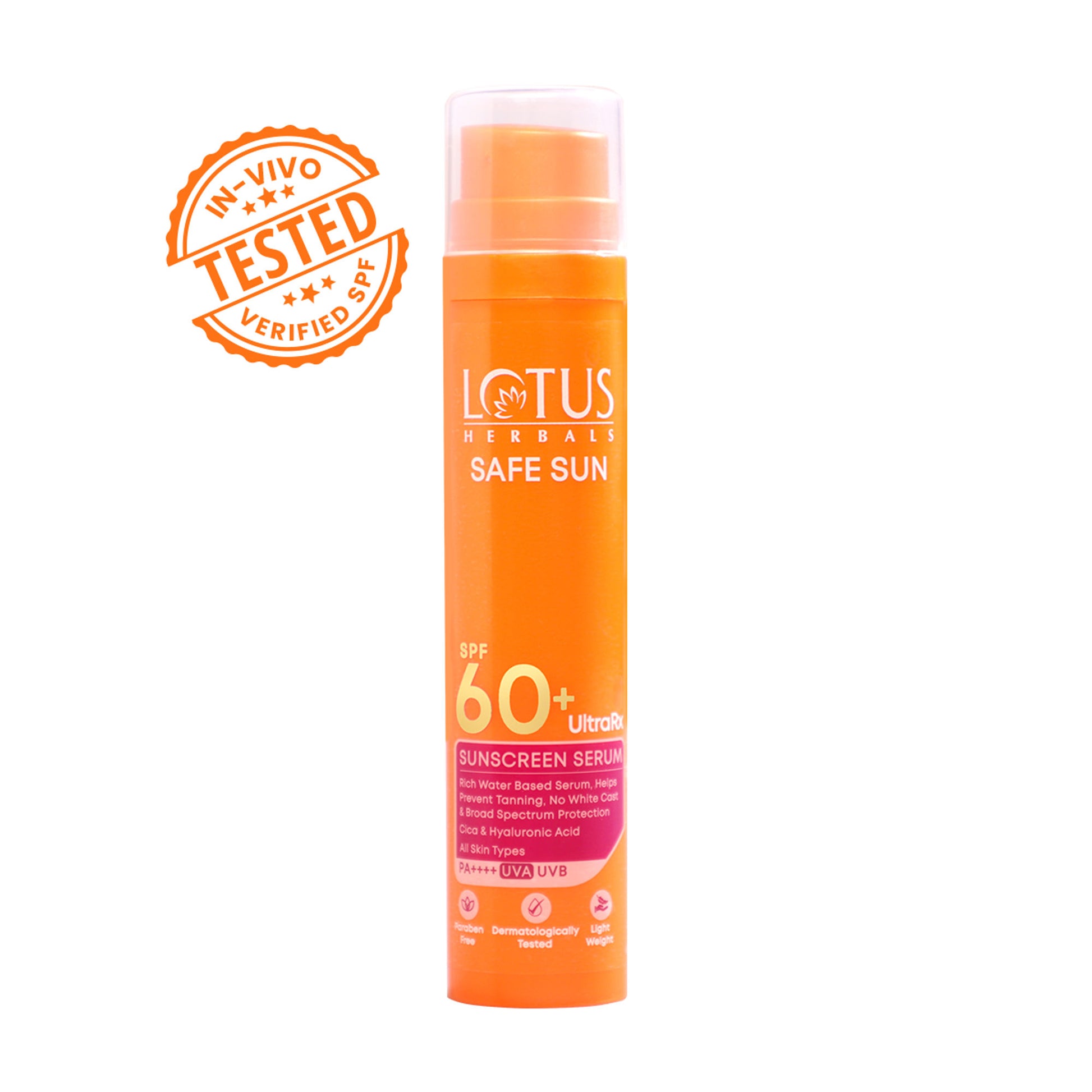 Lotus Herbals Ultrarx Sunscreen Serum SPF 60+ PA++++ In Vivo & Dermatologically Tested