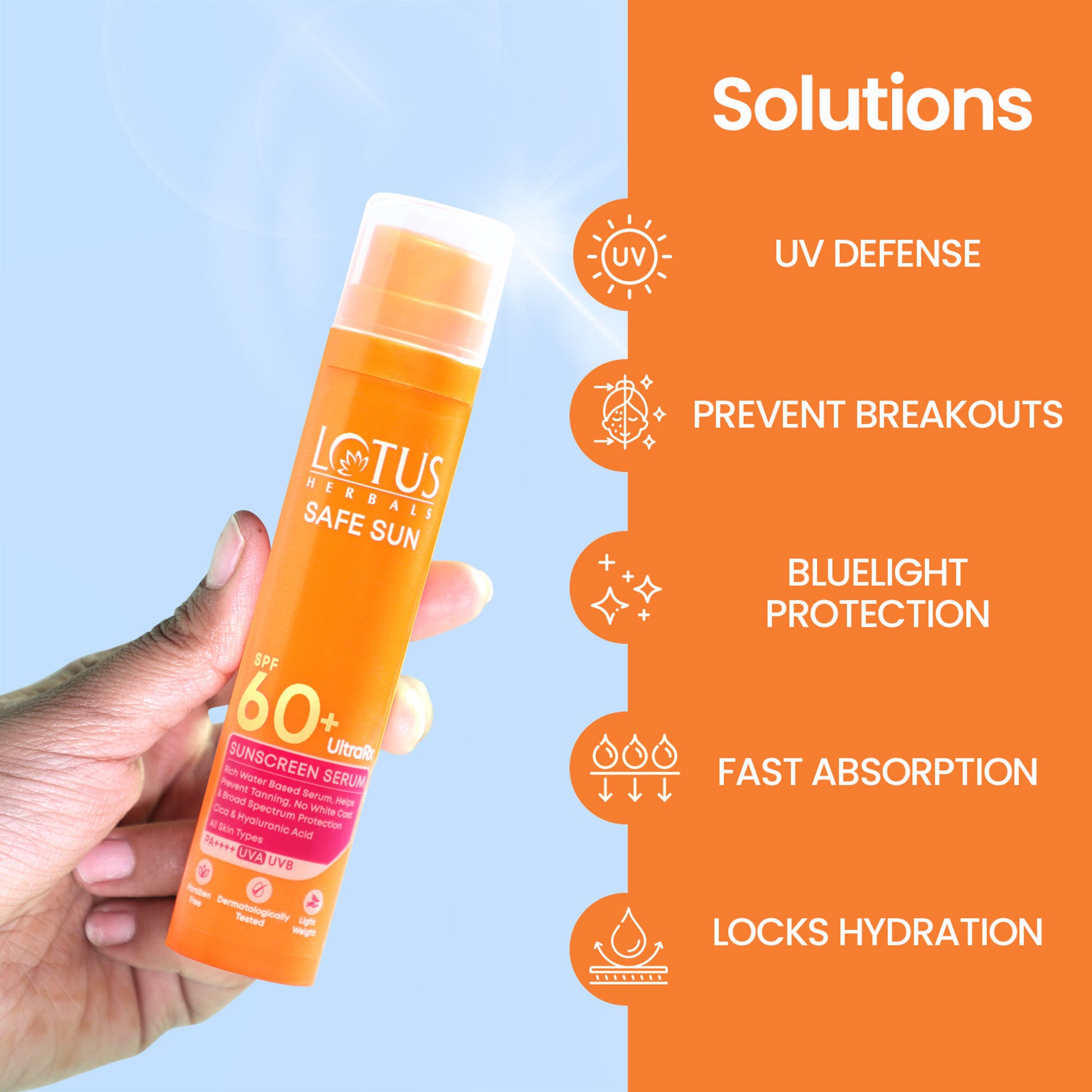 Lotus Herbals Ultrarx Sunscreen Serum SPF 60+ PA++++ In Vivo & Dermatologically Tested