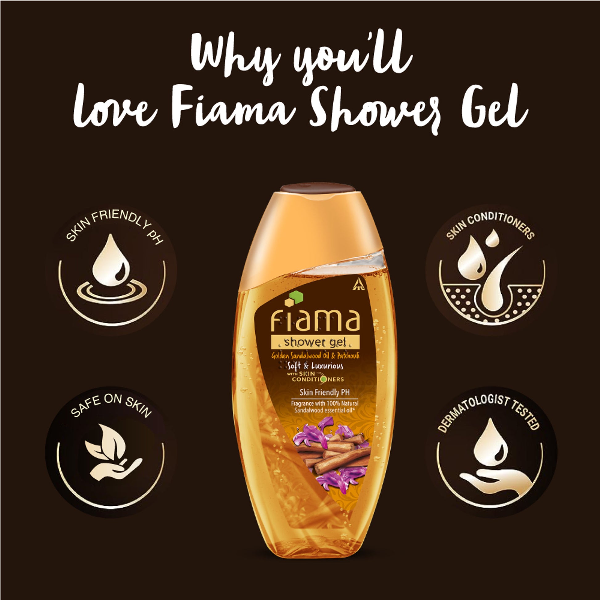 Fiama Golden Sandalwood Oil And Patchouli Shower Gel