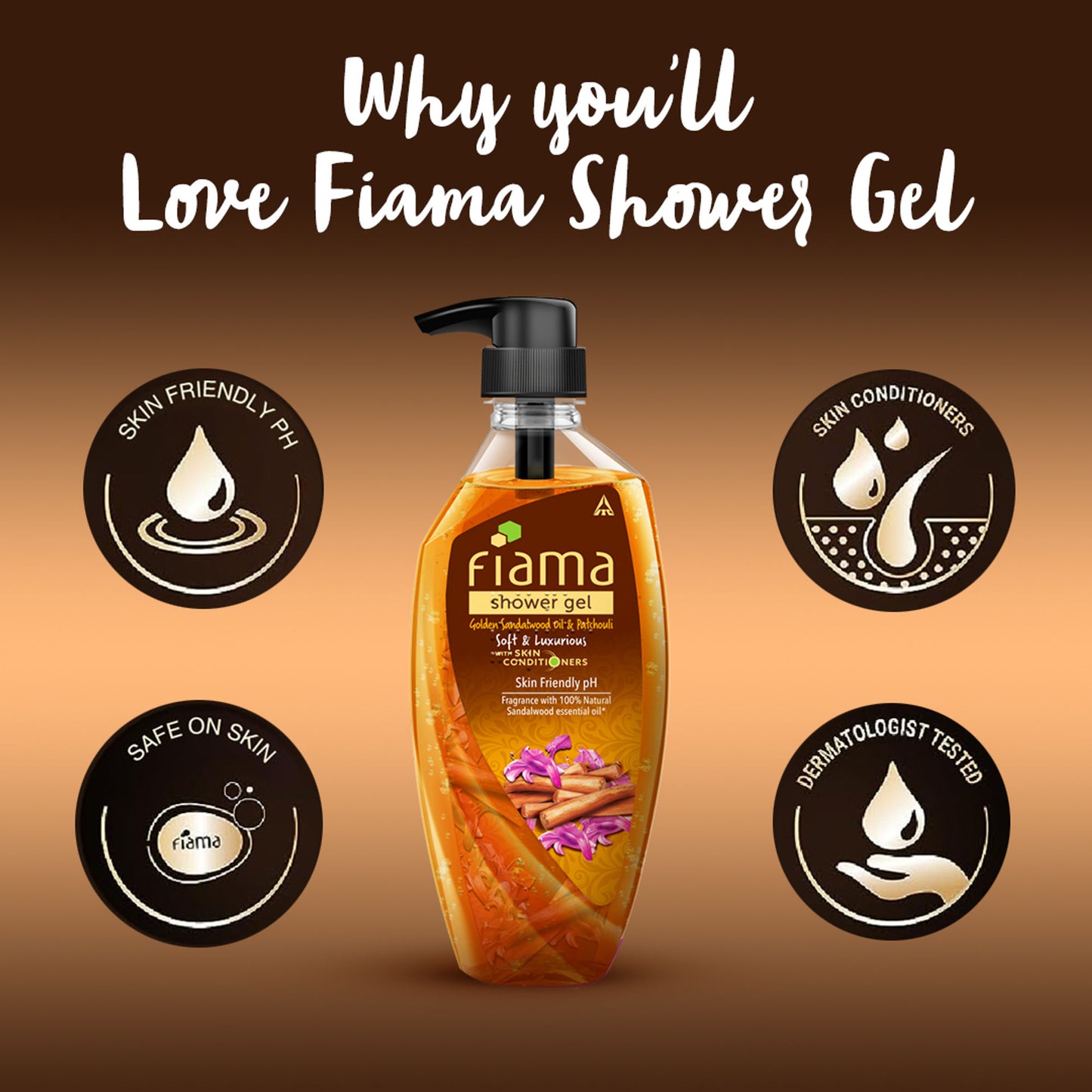 Fiama Golden Sandalwood Oil And Patchouli Shower Gel
